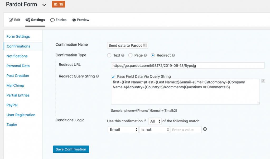Pardot Form Handler Gravity Forms Settings Jenna Molby